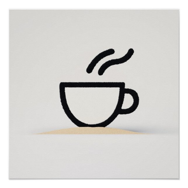 Abstraktes Coffee-Cup-Design Poster (Vorderseite)