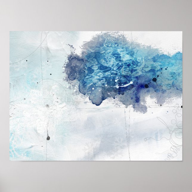 Abstraktes Colbalt Blue 1 Poster (Vorne)