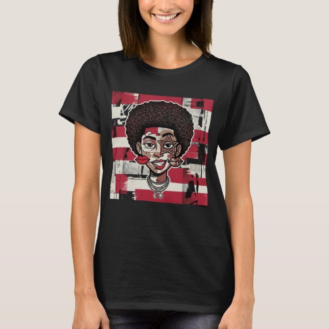 Abstraktes Collage-Cartoon-Gesicht  T-Shirt (Vorderseite)
