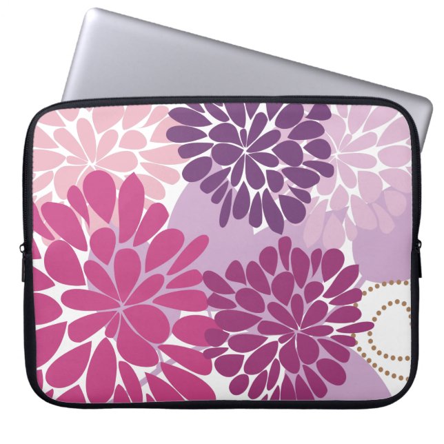 Abstraktes Cooles Giro Retro Floral Laptopschutzhülle (Vorderseite)