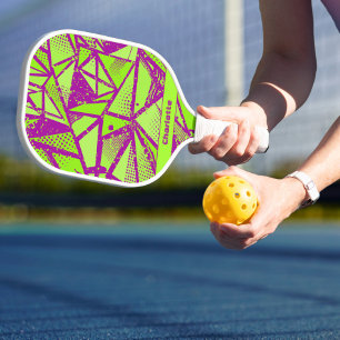 Abstraktes, cooles Muster mit monogrammiertem Name Pickleball Schläger