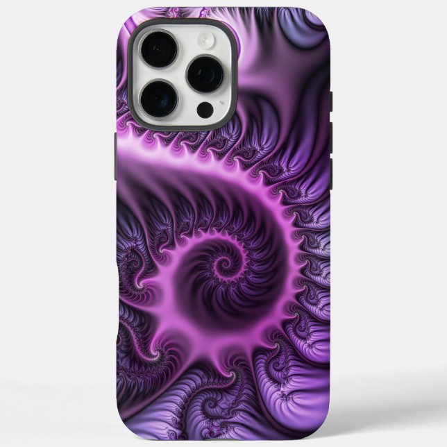 Abstraktes Cooles Rosa Lila Fraktal Case-Mate iPhone Hülle (Rückseite)