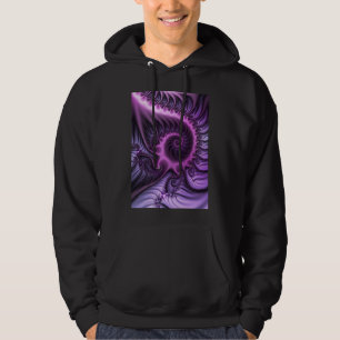 Abstraktes Cooles Rosa Lila Fraktal Hoodie