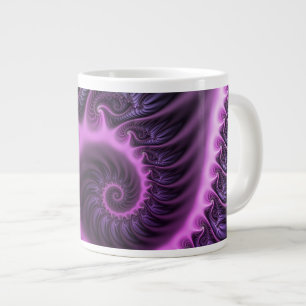 Abstraktes Cooles Rosa Lila Fraktal Jumbo-Tasse