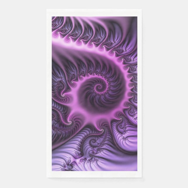 Abstraktes Cooles Rosa Lila Fraktal Serviette (Vorderseite)
