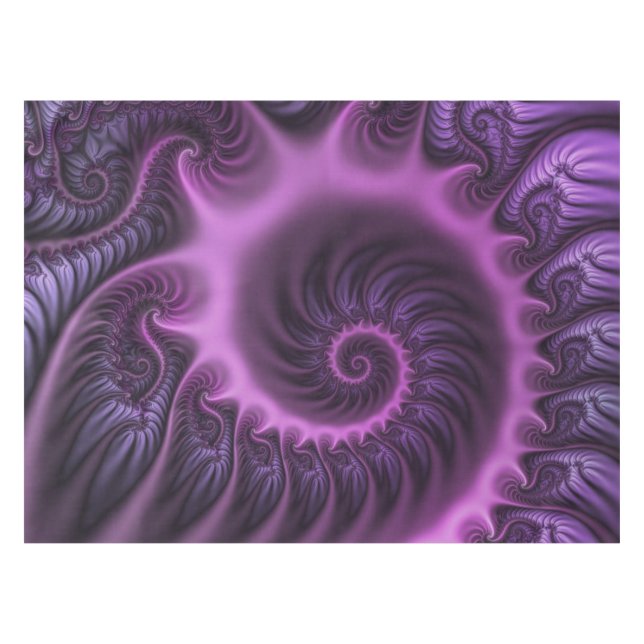 Abstraktes Cooles Rosa Lila Fraktal Tischdecke (Vorderseite (Horizontal))