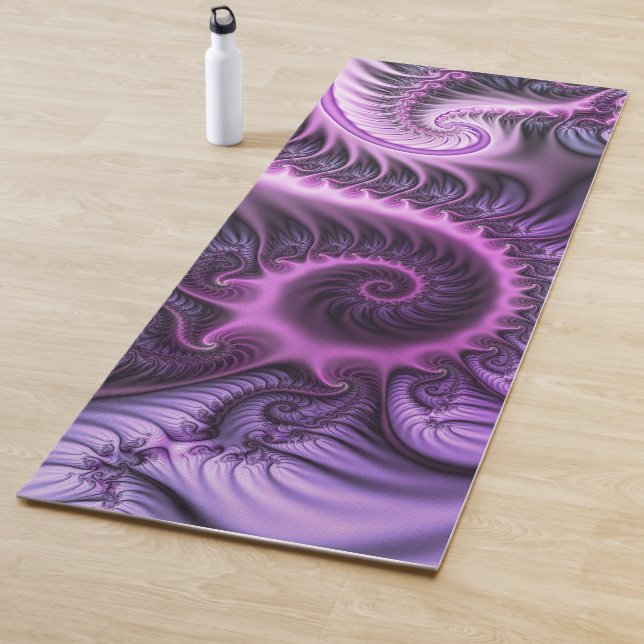 Abstraktes Cooles Rosa Lila Fraktal Yogamatte (Beispiel)