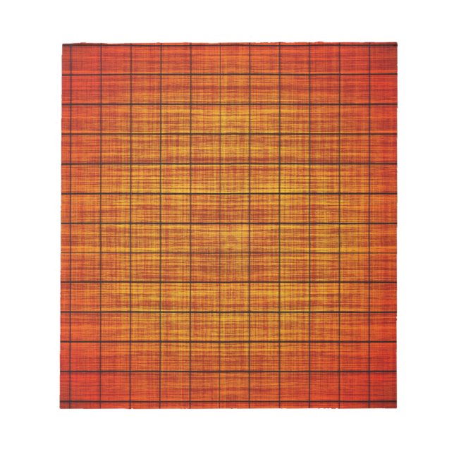 Abstraktes Crosshatch Orange und Schwarz Notizblock (Vorderseite)
