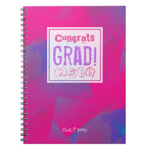 Abstraktes Custom Abschluss Gästebuch 10 Notizblock