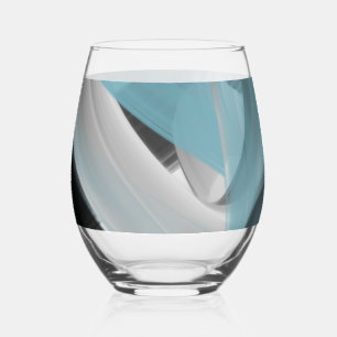 Abstraktes Dekor aus EdelglasTrend Blue Ocean Weinglas Ohne Stiel