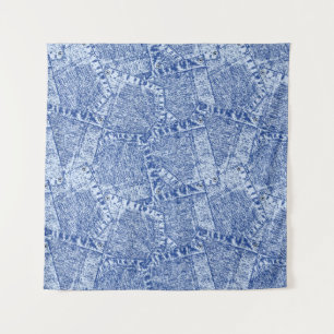 Abstraktes Denim-Taschen-Muster Nahtloses Muster Wandteppich