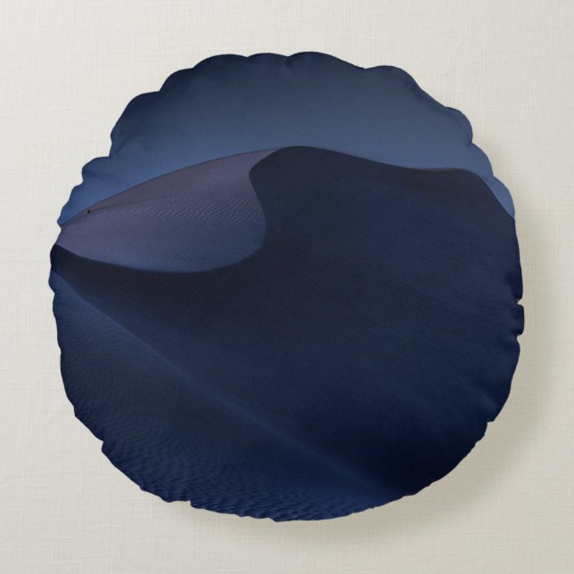 ABSTRAKTES DESERT AM NACHT RUNDES KISSEN (Vorderseite)