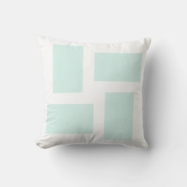 Abstraktes Design aus weichem Weiß- und Cyan-Grün- Kissen