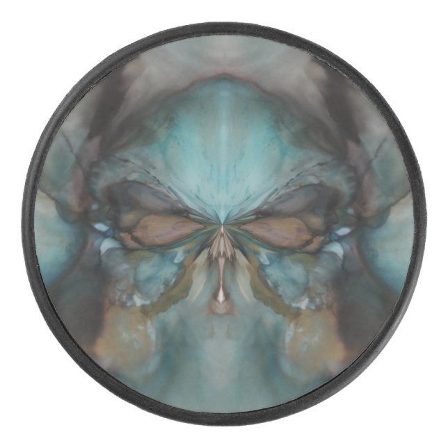 Abstraktes Design Beängstigende Maskierung Eishockey Puck (Vorderseite)