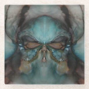 Abstraktes Design Beängstigende Maskierung Glasuntersetzer