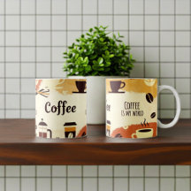 Abstraktes Design der erdigen Kaffee-Tasse
