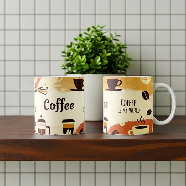 Abstraktes Design der erdigen Kaffee-Tasse Kaffeetasse (Von Creator hochgeladen)
