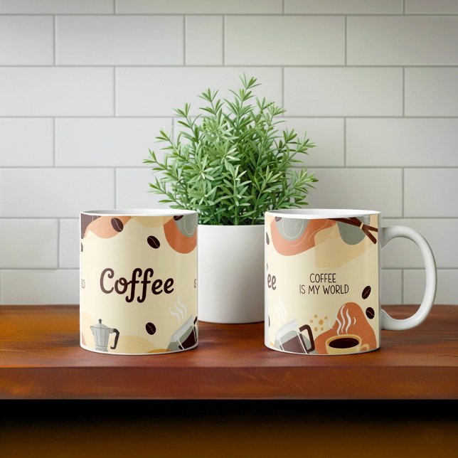 Abstraktes Design der erdigen Kaffee-Tasse Kaffeetasse (Von Creator hochgeladen)
