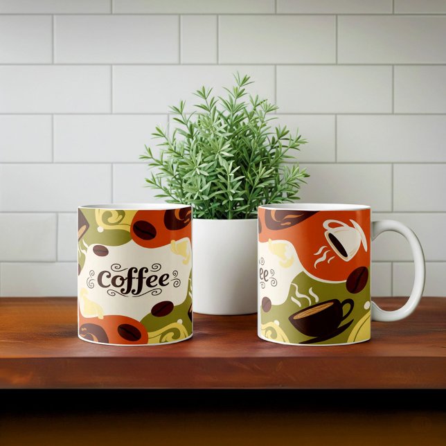 Abstraktes Design der erdigen Kaffee-Tasse Kaffeetasse (Von Creator hochgeladen)