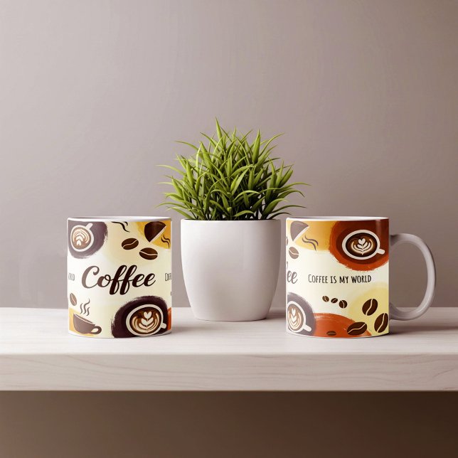 Abstraktes Design der erdigen Kaffee-Tasse Kaffeetasse (Von Creator hochgeladen)