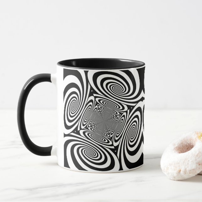 Abstraktes Design der optischen Illusion Tasse (Mit Donut)