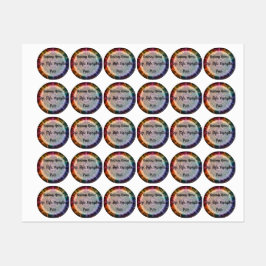 Abstraktes Design der Rainbow Fire Etiketten