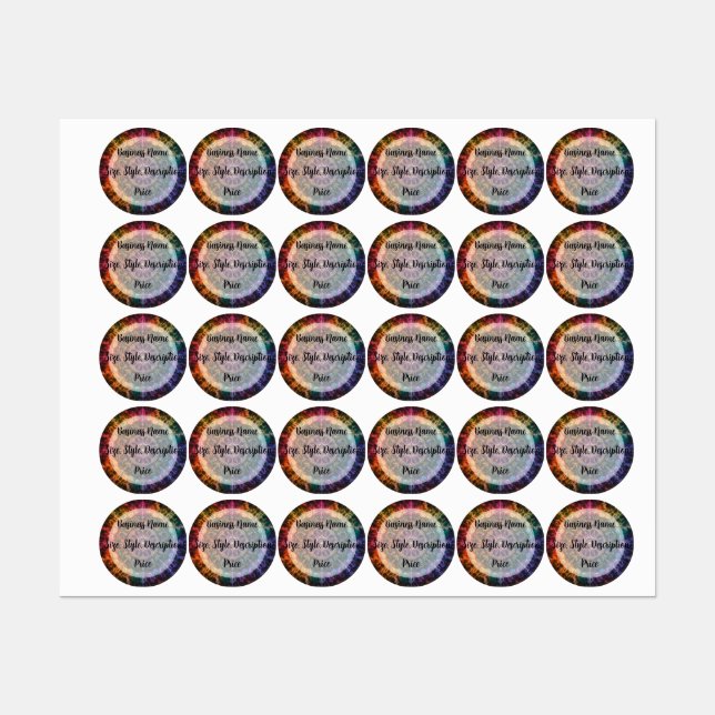 Abstraktes Design der Rainbow Fire Etiketten (Blatt)