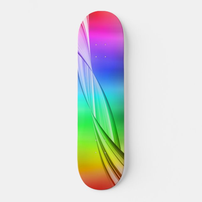 Abstraktes Design der Regenbogenfarben Skateboard (Vorderseite)
