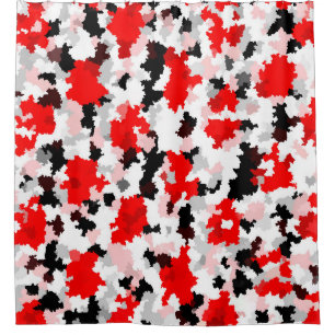 Abstraktes Design der Schwarz-weißen Camouflage Ro Duschvorhang