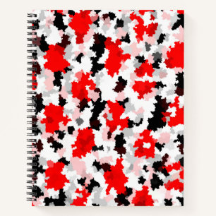 Abstraktes Design der Schwarz-weißen Camouflage Ro Notizbuch
