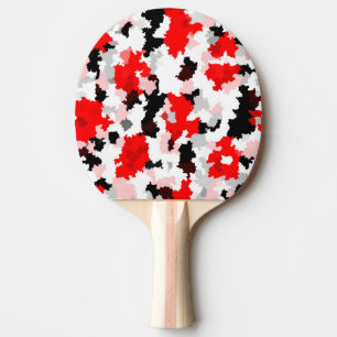 Abstraktes Design der Schwarz-weißen Camouflage Ro Tischtennis Schläger