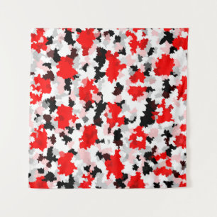 Abstraktes Design der Schwarz-weißen Camouflage Ro Wandteppich