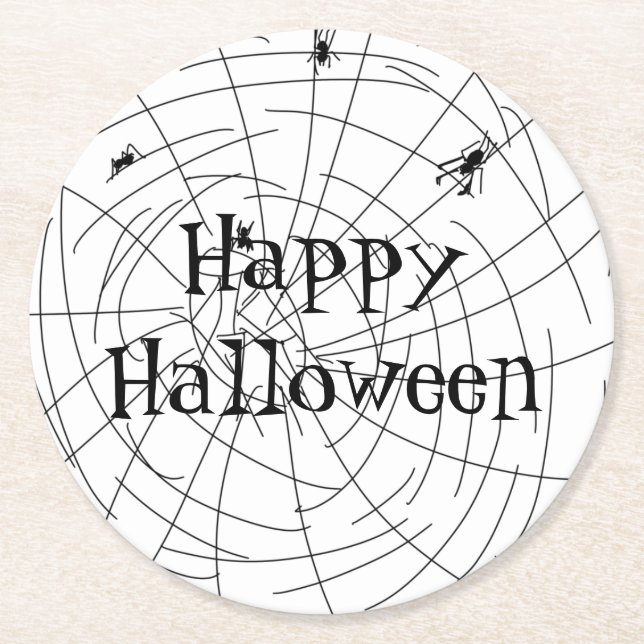 Abstraktes Design der Spinnwebhand Runder Pappuntersetzer (Vorderseite)