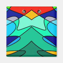 Abstraktes Design des Kardinals aus festem Glas Magnet