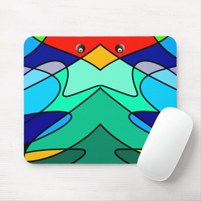 Abstraktes Design des Kardinals aus festem Glas Mousepad (Mit Mouse)
