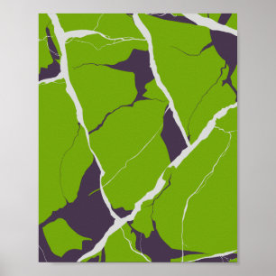Abstraktes Design einer gebrochenen grünen Oberflä Poster