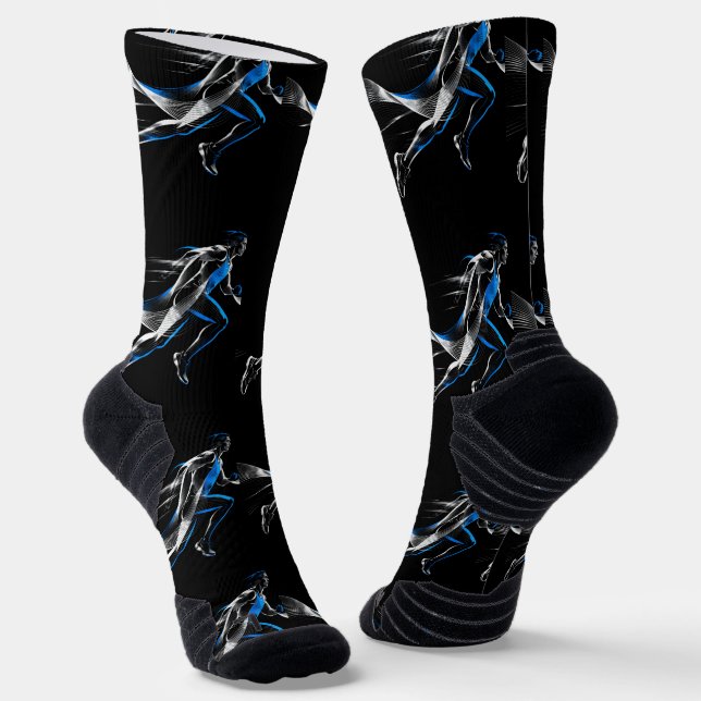 Abstraktes Design eines schnellen Läufers mit athl Socken (Gewinkelt)