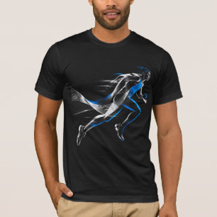 Abstraktes Design eines schnellen Läufers mit athl T-Shirt