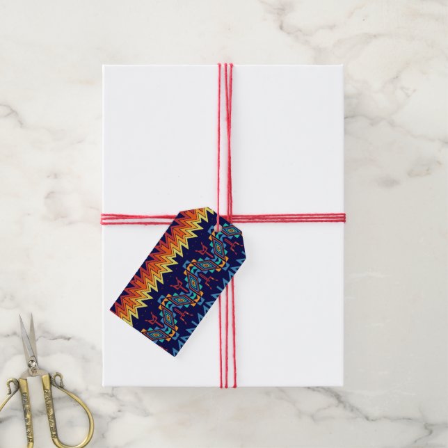 Abstraktes Design Geschenkanhänger (Mit Garn)