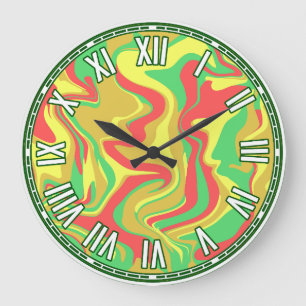 Abstraktes Design - Herbstinspiriert Große Wanduhr