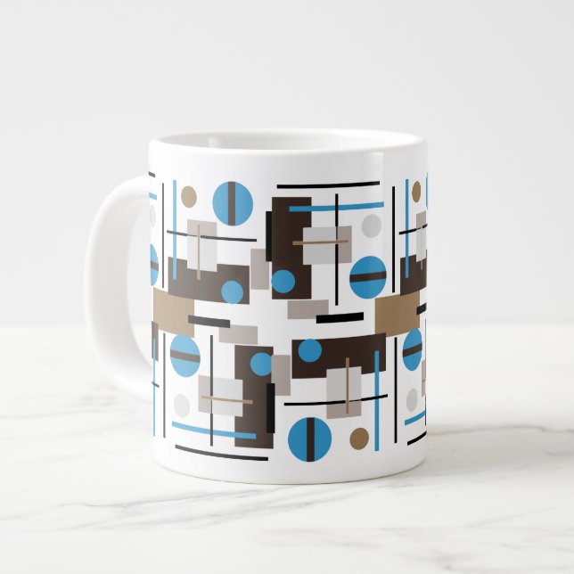 Abstraktes Design im Retro-Stil Jumbo-Tasse (Vorderseite Links)