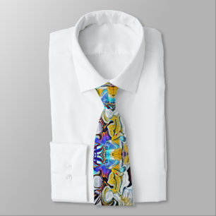 Abstraktes Design in Gold und Blue Neck Tie Krawatte