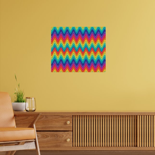 Abstraktes Design in Regenbogenfarben Poster (Wohnzimmer 2)
