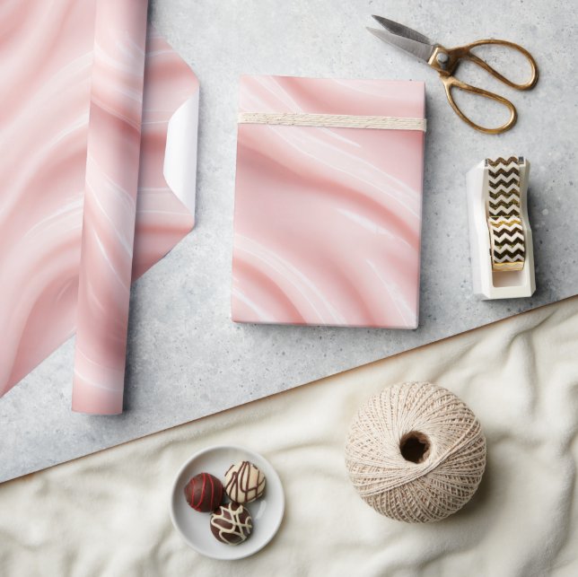 Abstraktes Design in Rosa und Creme Geschenkpapier (Kunsthandwerk)
