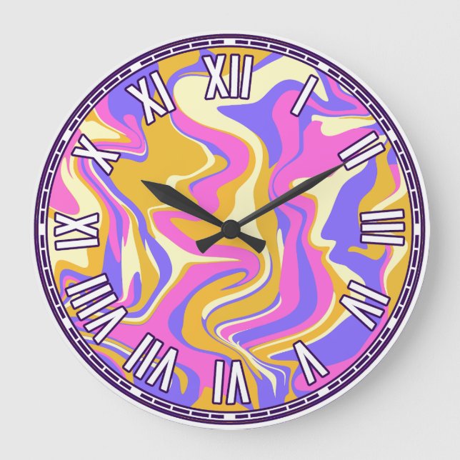 Abstraktes Design - Inspiriert Sonnenuntergang Große Wanduhr (Vorderseite)