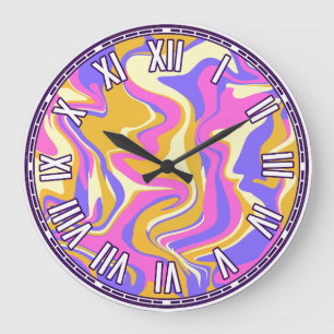 Abstraktes Design - Inspiriert vom Sonnenuntergang Große Wanduhr