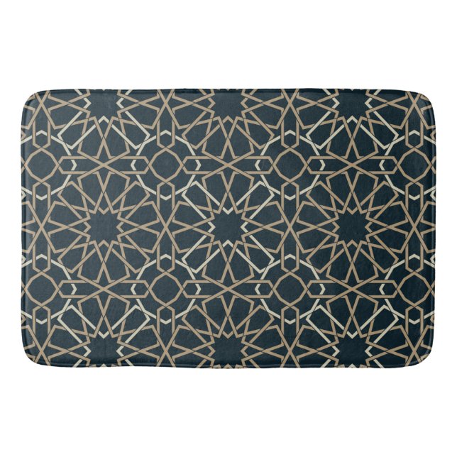 Abstraktes Design islamischer geometrischer Muster Badematte (Vorderseite)