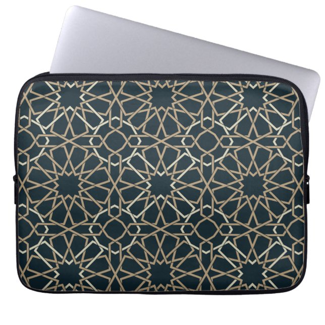 Abstraktes Design islamischer geometrischer Muster Laptopschutzhülle (Vorderseite)