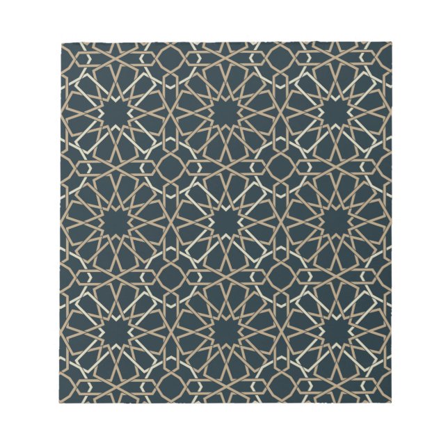 Abstraktes Design islamischer geometrischer Muster Notizblock (Vorderseite)