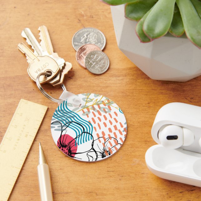 abstraktes Design Magnet Blumen Schlüsselanhänger (Schreibtisch)